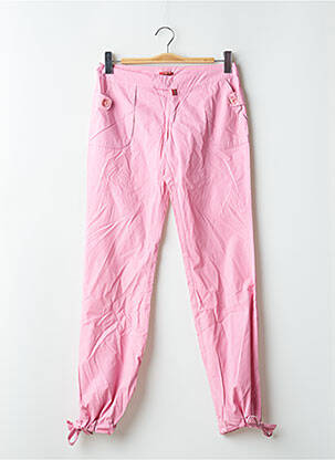Pantalon droit tissage popeline taille basse rose BE YOU K femme
