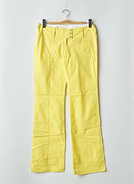 Pantalon droit tissage popeline taille basse jaune BE YOU K femme