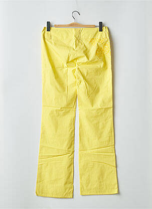 Pantalon droit tissage popeline taille basse jaune BE YOU K femme