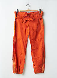 Pantalon 7/8 tissage popeline taille normale orange BE YOU K femme