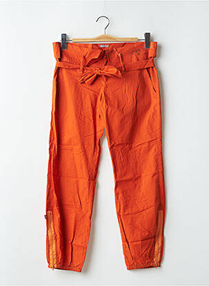 Pantalon 7/8 tissage popeline taille normale orange BE YOU K femme