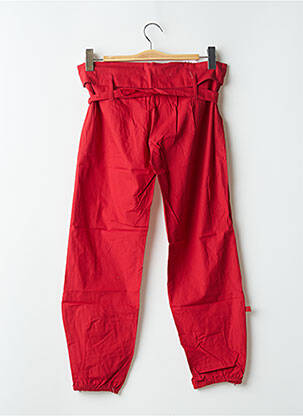 Pantalon 7/8 tissage popeline taille normale rouge BE YOU K femme
