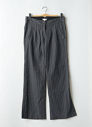 Pantalon flare fermeture zippée sous rabat avec crochet taille basse gris CHILLI PEPPER femme