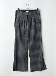 Pantalon flare fermeture zippée sous rabat avec crochet taille basse gris CHILLI PEPPER femme