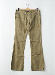 Pantalon droit tissage popeline taille basse vert CIMARRON femme
