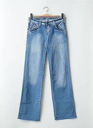 Jeans coupe droite effet usé délavé taille basse bleu CIMARRON femme
