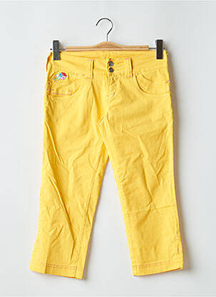 Pantacourt stretch taille basse jaune CIMARRON femme