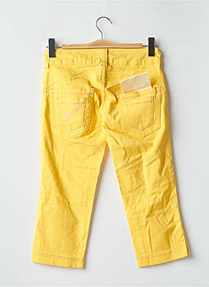 Pantacourt stretch taille basse jaune CIMARRON femme