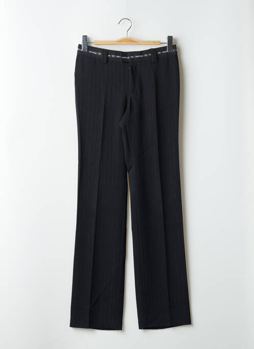 Pantalon droit tissage crêpe taille basse noir ATERRISAGE femme