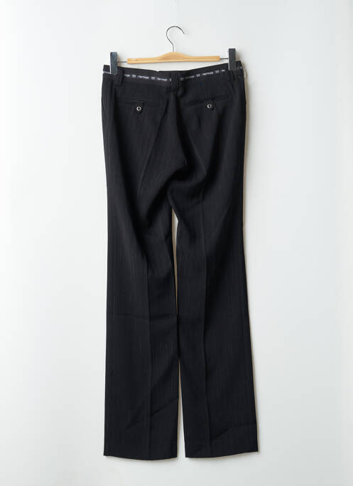 Pantalon droit tissage crêpe taille basse noir ATERRISAGE femme