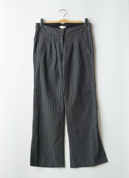 Pantalon flare fermeture zippée sous rabat avec crochet taille basse gris CHILLI PEPPER femme