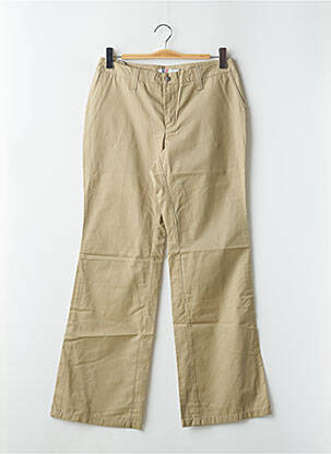 Pantalon droit tissage popeline taille normale vert TEDDY SMITH femme