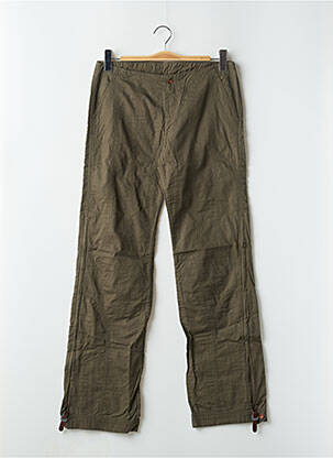 Pantalon droit fermeture zippée sous rabat boutonné taille basse vert TEDDY SMITH femme