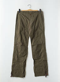 Pantalon droit fermeture zippée sous rabat boutonné taille basse vert TEDDY SMITH femme