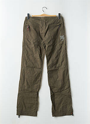 Pantalon droit fermeture zippée sous rabat boutonné taille basse vert TEDDY SMITH femme