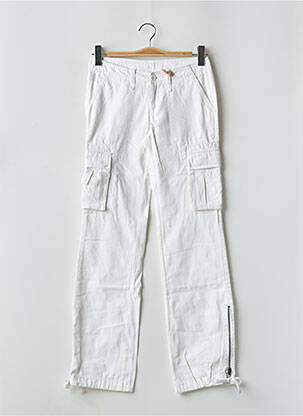Pantalon cargo resserrée sur le bas taille basse blanc TEDDY SMITH homme