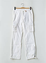 Pantalon cargo resserrée sur le bas taille basse blanc TEDDY SMITH homme
