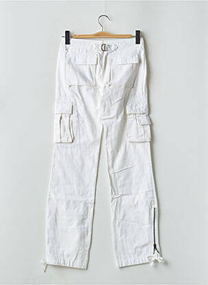 Pantalon cargo resserrée sur le bas taille basse blanc TEDDY SMITH homme