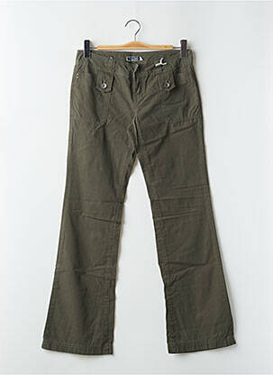 Pantalon flare taille basse taille basse vert TEDDY SMITH femme