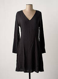 Robe mi-longue manches longues manches longues noir ICHI femme