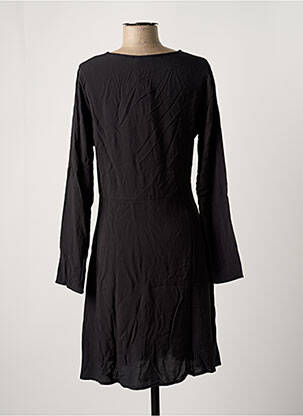 Robe mi-longue manches longues manches longues noir ICHI femme