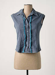 Chemisier coupe cintrée sans manche bleu SCHOOL RAG femme