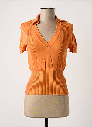 Pull col v manches courtes orange MISS SIXTY femme