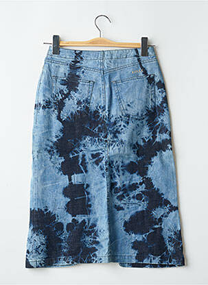 Jupe mi-longue coupe droite bleu SCHOOL RAG femme