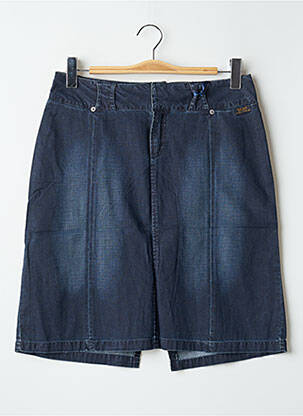 Jupe mi-longue coupe droite bleu TEDDY SMITH femme