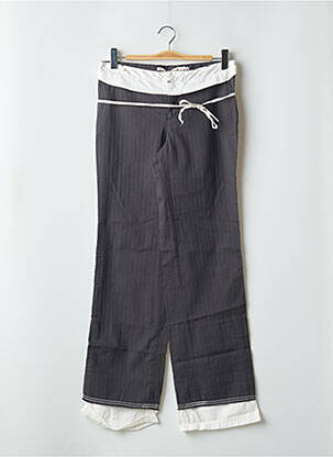 Pantalon droit tissage popeline taille normale gris SCHOOL RAG femme