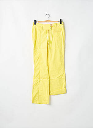 Pantalon droit tissage popeline taille basse jaune BE YOU K femme