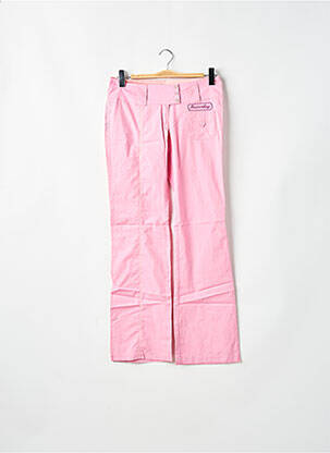 Pantalon droit tissage popeline taille basse rose BE YOU K femme