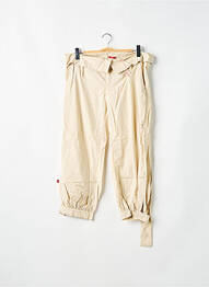 Pantalon 7/8 tissage popeline taille basse beige BE YOU K femme
