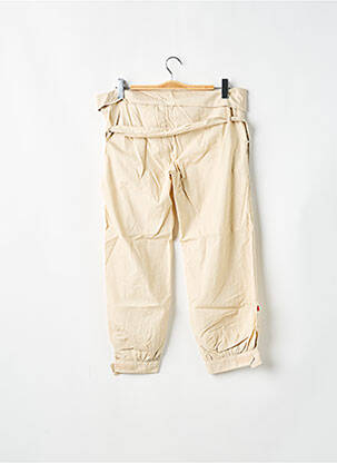 Pantalon 7/8 tissage popeline taille basse beige BE YOU K femme