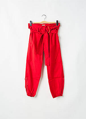 Pantalon 7/8 tissage popeline taille basse rouge BE YOU K femme