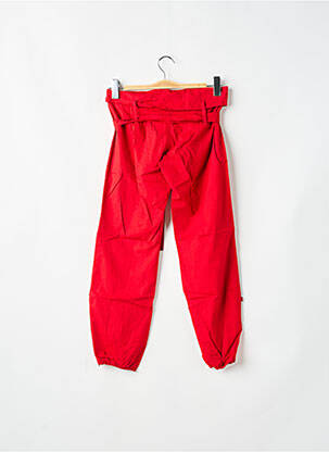 Pantalon 7/8 tissage popeline taille basse rouge BE YOU K femme