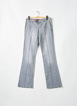 Jeans bootcut fermeture zippée sous rabat scratché taille basse gris CIMARRON femme