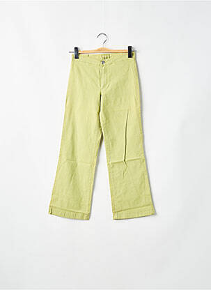 Pantalon droit tissage popeline taille haute vert CIMARRON femme