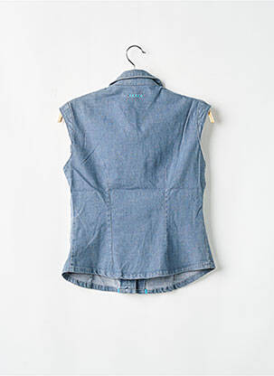 Chemisier coupe cintrée manches courtes bleu SCHOOL RAG femme