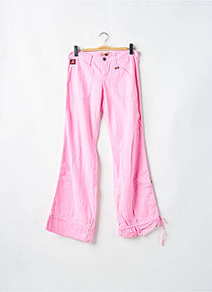 Pantalon droit tissage popeline taille normale rose LOIS femme