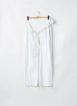 Pantalon droit tissage popeline taille normale blanc LADY SOUL femme