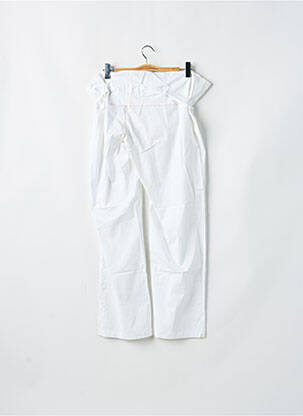 Pantalon droit tissage popeline taille normale blanc LADY SOUL femme