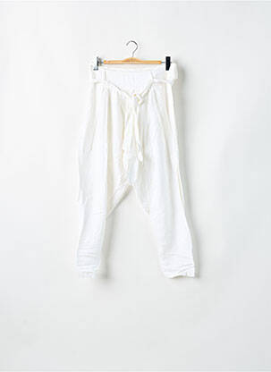 Pantalon droit tissage popeline taille normale blanc SESSUN femme