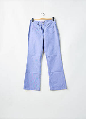 Pantalon droit tissage popeline taille normale bleu TEDDY SMITH femme