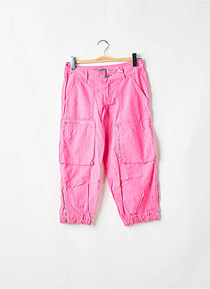 Pantalon droit tissage popeline taille normale rose TEDDY SMITH femme