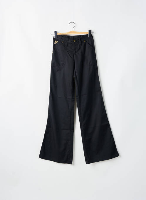 Pantalon droit tissage popeline taille normale noir LOIS femme