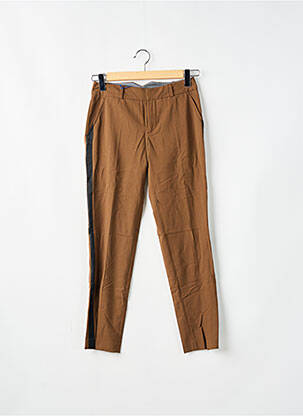 Pantalon 7/8 stretch taille normale marron LEON & HARPER femme