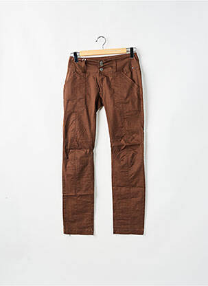 Pantalon slim taille basse taille basse marron ONLY femme