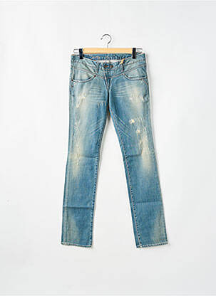 Jeans coupe slim effet usé délavé taille basse bleu REDWOOD femme