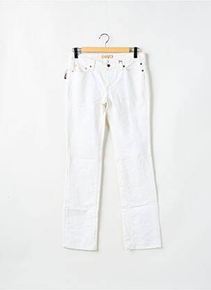 Jeans coupe slim tissage brut taille basse blanc REDWOOD femme